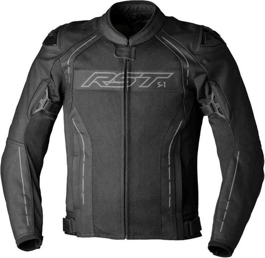 RST S-1 Vented Leather/Mesh Jacket - Black