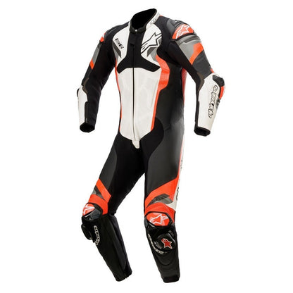 Alpinestars Atem V4 Leather 1PC Suit WHITE/BLACK/FLURORED