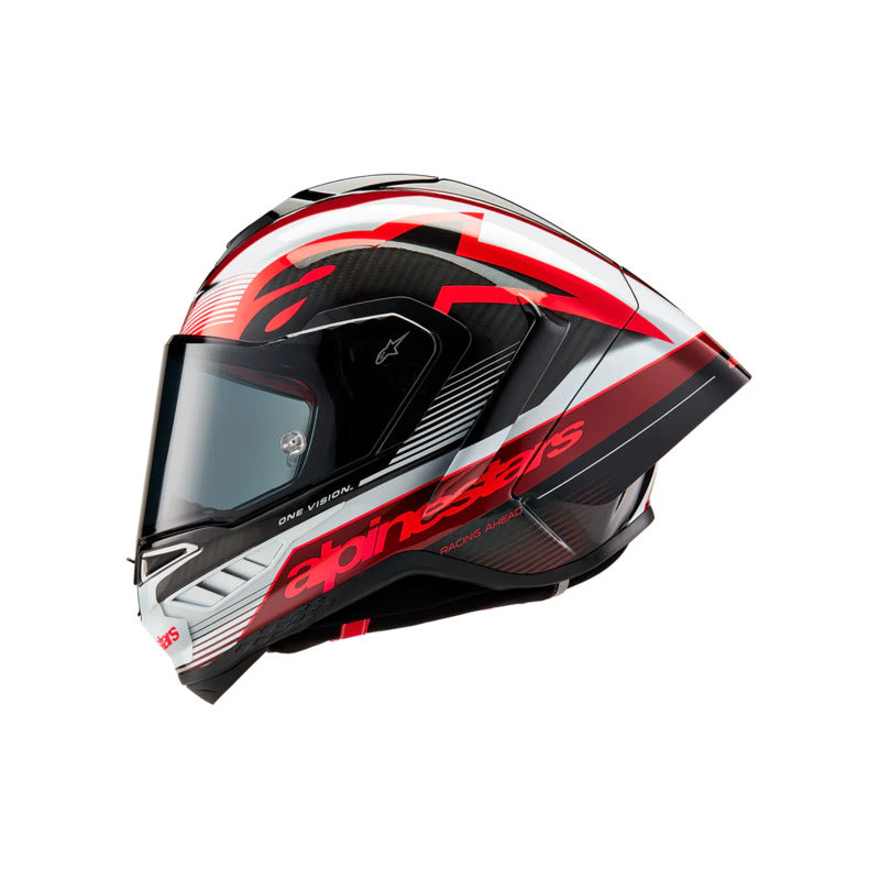 Alpinestars SUPERTECH SR10 SOLID HELMET ECE 22.06 Black Carbon/Red/White Gloss