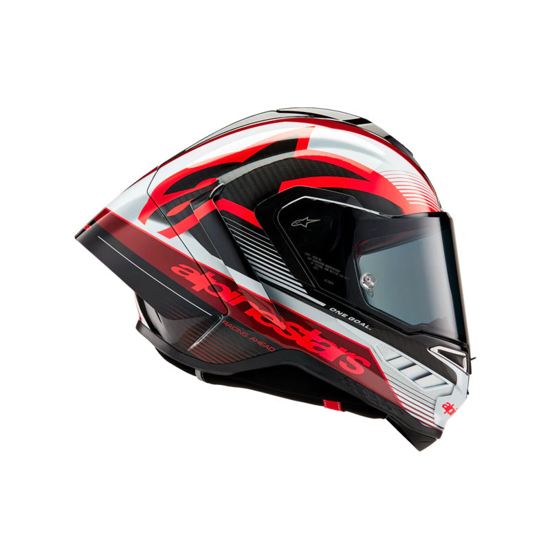 Alpinestars SUPERTECH SR10 SOLID HELMET ECE 22.06 Black Carbon/Red/White Gloss