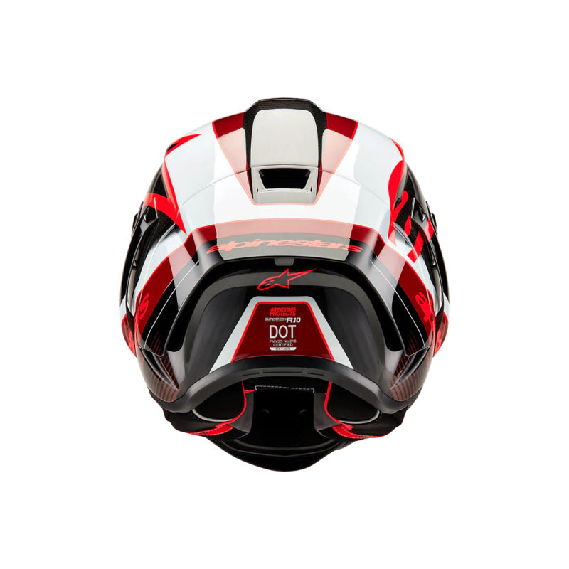 Alpinestars SUPERTECH SR10 SOLID HELMET ECE 22.06 Black Carbon/Red/White Gloss