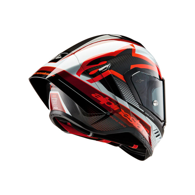 Alpinestars SUPERTECH SR10 SOLID HELMET ECE 22.06 Black Carbon/Red/White Gloss