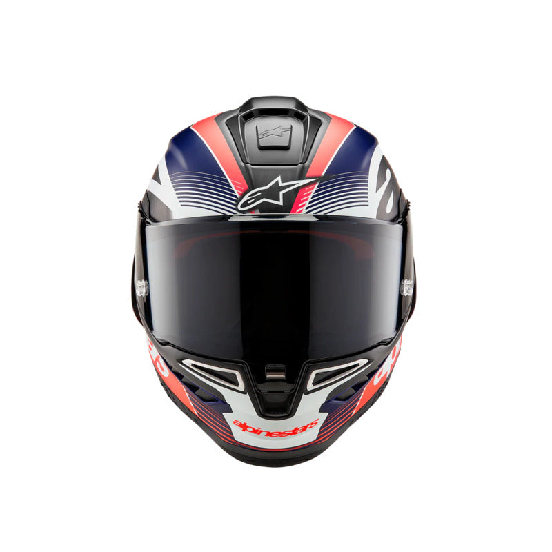 Alpinestars SUPERTECH SR10 SOLID HELMET ECE 22.06 Black/Carbon Red/Fluro Matt Blue