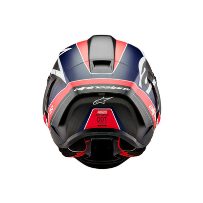 Alpinestars SUPERTECH SR10 SOLID HELMET ECE 22.06 Black/Carbon Red/Fluro Matt Blue