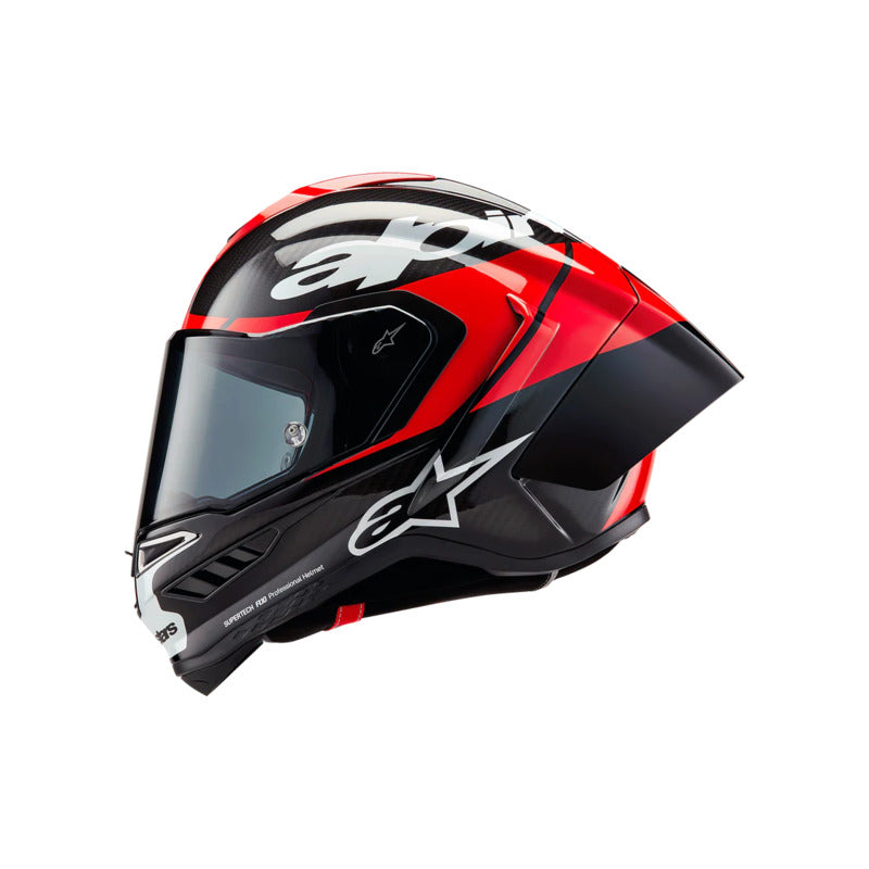 Alpinestars SUPERTECH SR10 SOLID HELMET ECE 22.06 Black Carbon/Bright Red/White Gloss