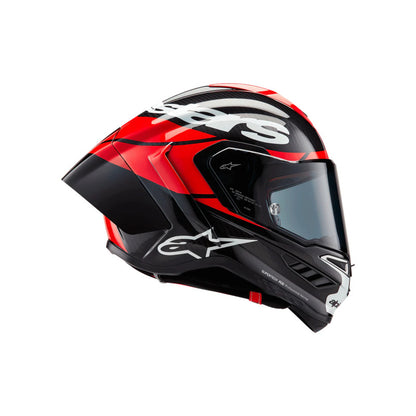 Alpinestars SUPERTECH SR10 SOLID HELMET ECE 22.06 Black Carbon/Bright Red/White Gloss