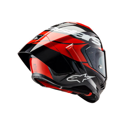 Alpinestars SUPERTECH SR10 SOLID HELMET ECE 22.06 Black Carbon/Bright Red/White Gloss