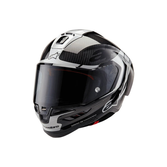 Alpinestars SUPERTECH SR10 SOLID HELMET ECE 22.06 Black Carbon/Silver/Black Gloss