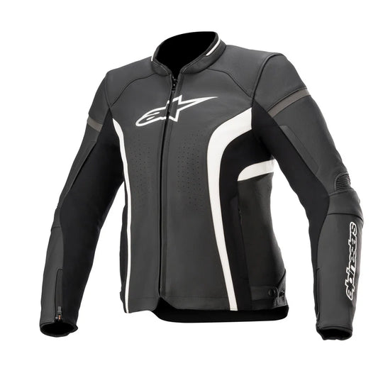 Alpinestars Women's Kira V2 Leather Motorcycle Jacket - Black/White