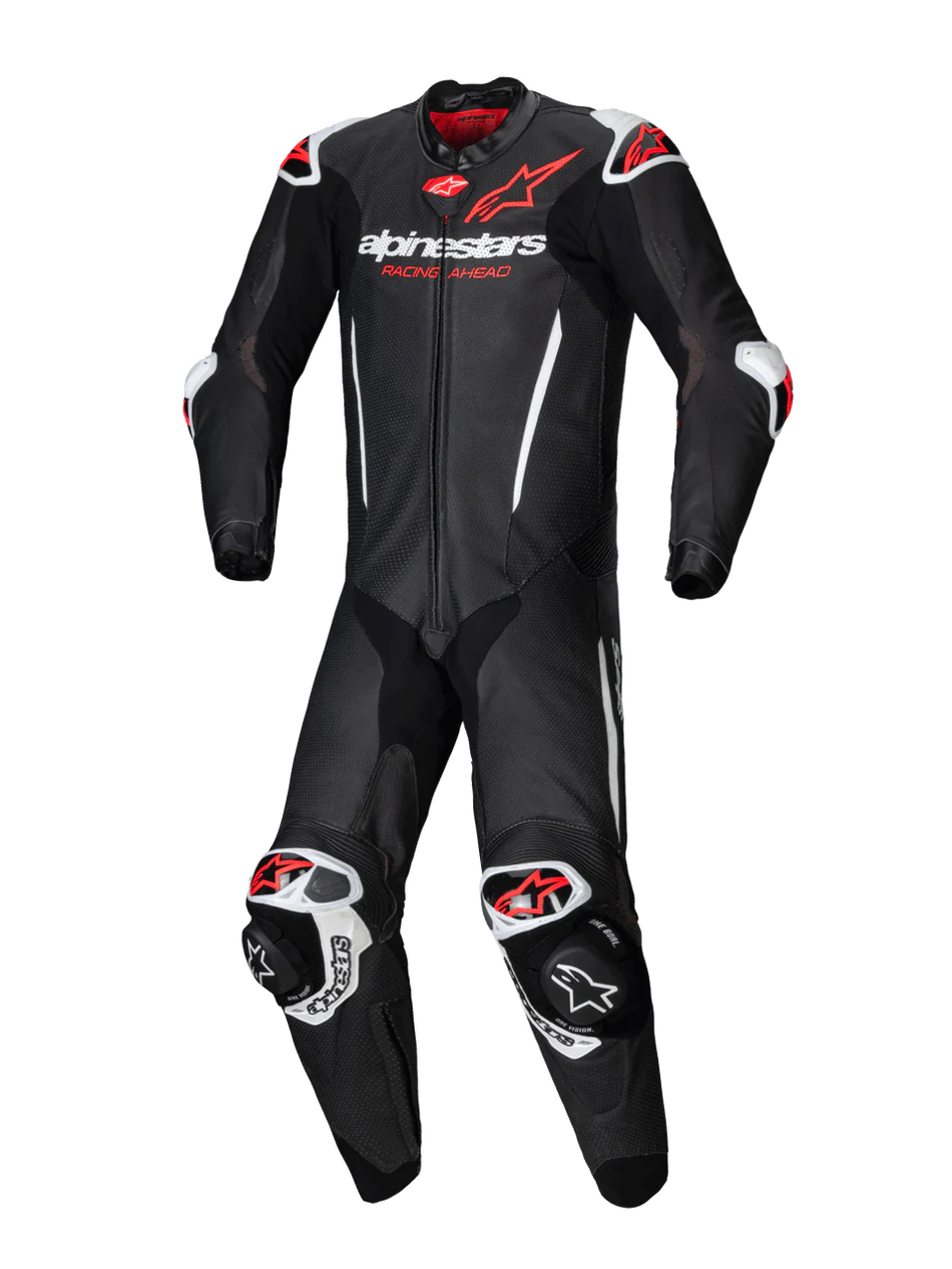 Alpinestars GPR7 1Pc Leather Suit - Black White Fluro Red