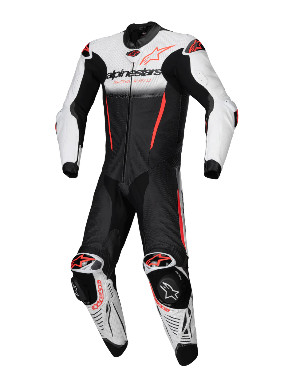 Alpinestars GPR7 1Pc Leather Suit - White Black Fluro Red