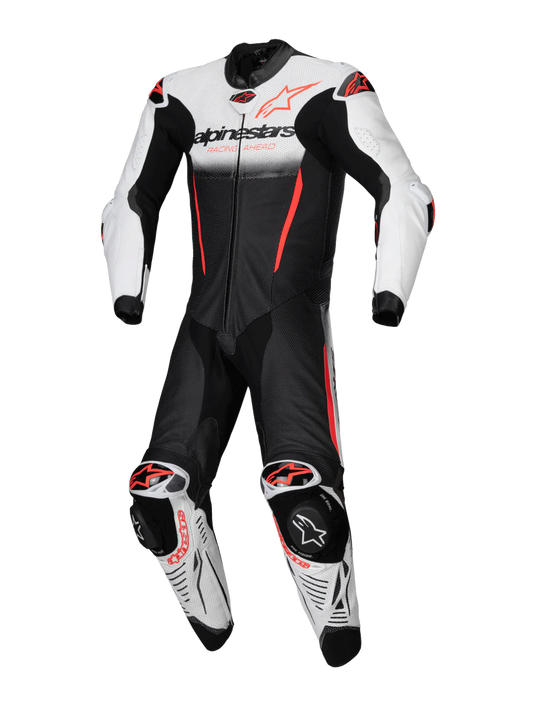 Alpinestars GPR7 1Pc Leather Suit - White Black Fluro Red