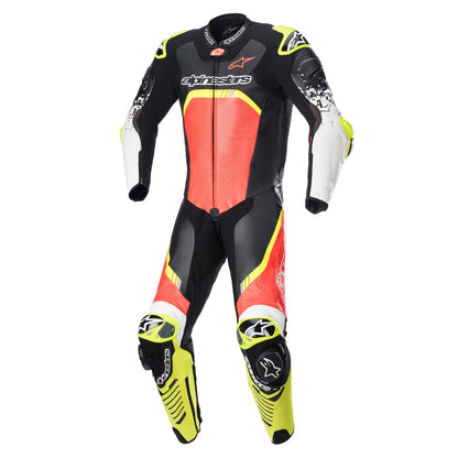 Alpinestars GP Tech V4 One Piece Suit - Black/Fluro Red/Fluro Yellow