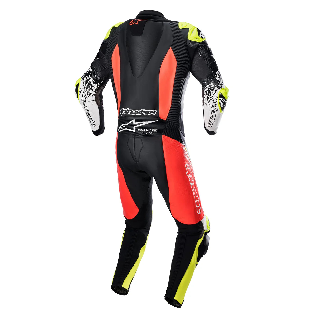 Alpinestars GP Tech V4 One Piece Suit - Black/Fluro Red/Fluro Yellow