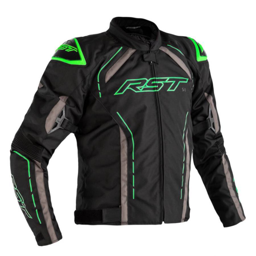 RST S-1 CE Sport Waterproof Jacket - Black/Flo Green