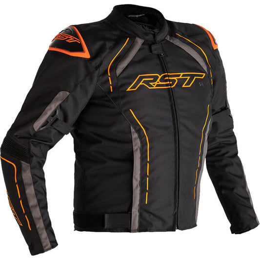 RST S-1 CE Sport Waterproof Jacket - Black/Flo Orange