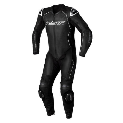 RST S-1 CE MEN'S LEATHER ONE PIECE SUIT BLACK/WHITE