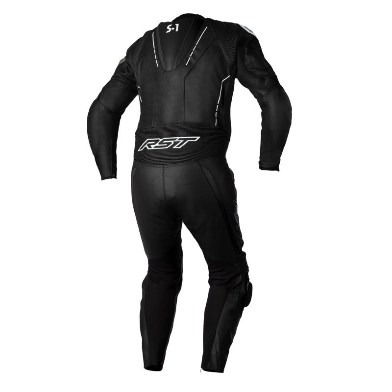 RST S-1 CE MEN'S LEATHER ONE PIECE SUIT BLACK/WHITE