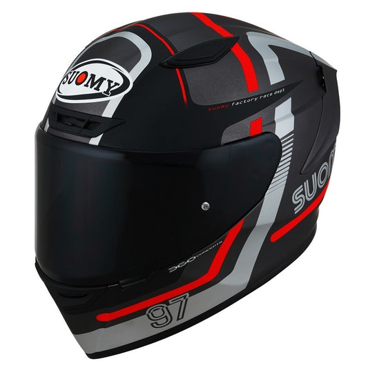 Suomy TRACK-1 E06 NINETY SEVEN Gun Metal / RED