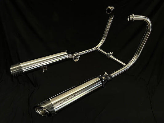 Vandemon - Triumph Bonneville Bobber &amp; Speedmaster 1200 Polished Titanium H Pipe Exhaust