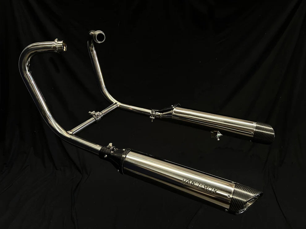 Vandemon - Triumph Bonneville Bobber &amp; Speedmaster 1200 Polished Titanium H Pipe Exhaust