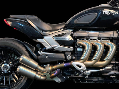 Vandemon - Triumph Rocket 3R & GT 2500 Titanium Bimodal Stealth Side Mount Titanium Slip-On