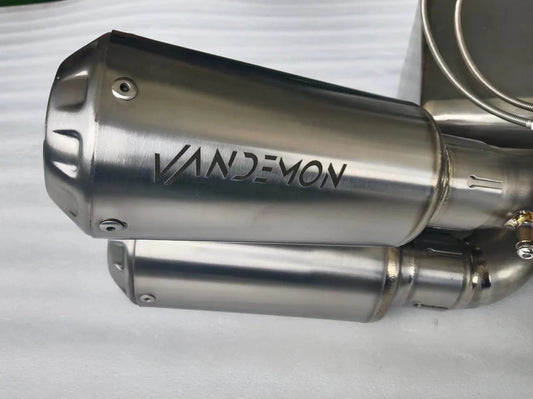 Vandemon - Triumph Rocket 3R & GT 2500 Titanium Bimodal Stealth Side Mount Titanium Slip-On