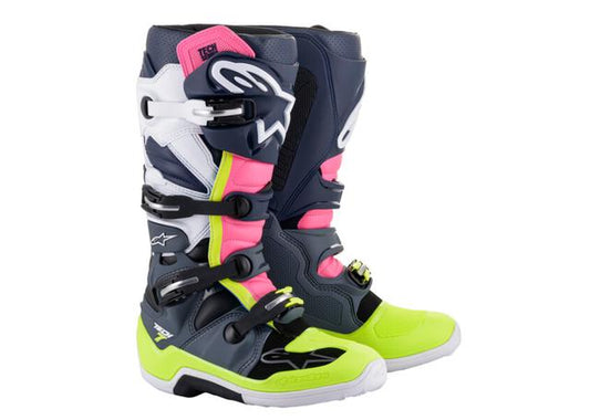 ALPINESTARS TECH 7 Dark Blue Yellow Pink