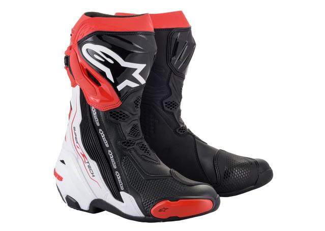 ALPINESTARS SUPERTECH R V2 BOOT BLACK WHITE RED