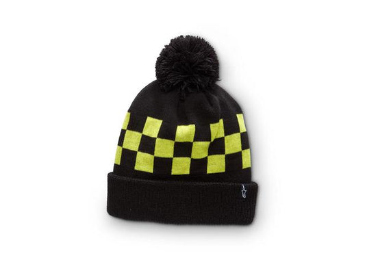 Alpinestars Winning Beanie Black With Fluro Yellow Checkers