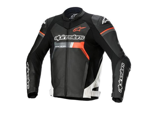 ALPINESTARS GP FORCE LEATHER JACKET AIRFLO BLACK WHITE RED