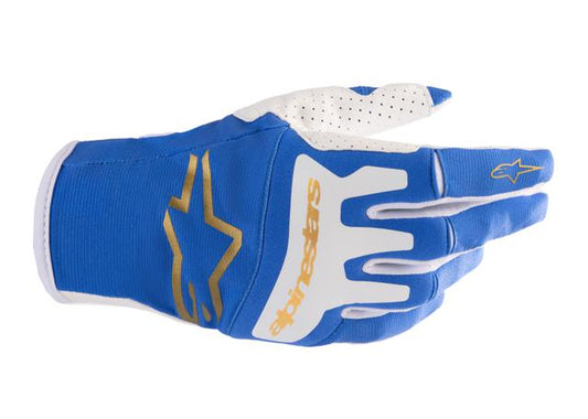 ALPINESTARS MX23 TECHSTAR GLOVES UCLA BLUE BRUSHED GOLD