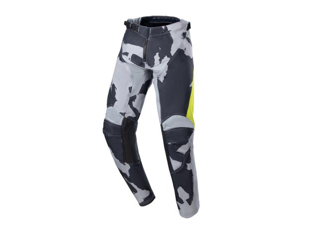 ALPINESTARS MX23 YOUTH RACER TACTICAL PANT CAST GRAY CAMO YELLOW FLURO