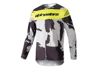 ALPINESTARS MX23 RACER TACTICAL JERSEY CAST GRAY CAMO YELLOW FLURO