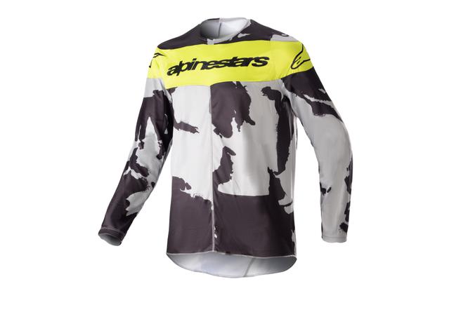 ALPINESTARS MX23 YOUTH RACER TACTICAL JERSEY CAST GRAY CAMO YELLOW FLURO