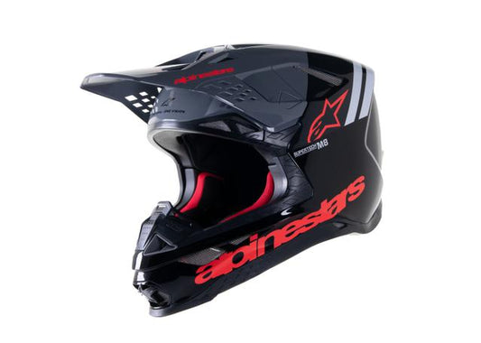 ALPINESTARS MX23 SM8 RADIUM 2 HELMET GLOSS BLACK NEON RED