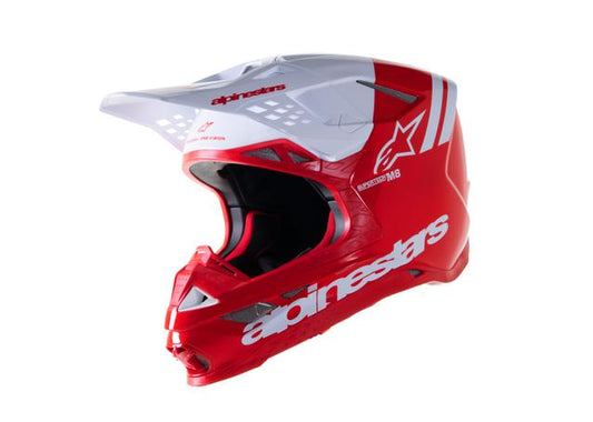 ALPINESTARS MX23 SM8 RADIUM 2 HELMET GLOSS BRIGHT RED WHITE