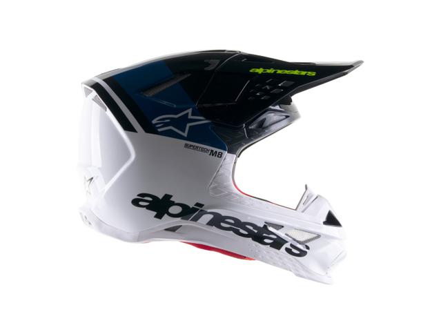 ALPINESTARS MX23 SM8 RADIUM 2 HELMET NIGHTLIFE GLOSS BLUE WHITE