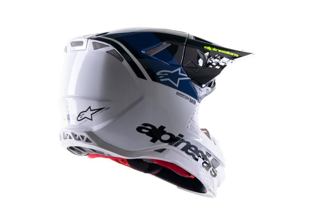 ALPINESTARS MX23 SM8 RADIUM 2 HELMET NIGHTLIFE GLOSS BLUE WHITE