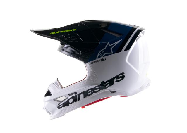 ALPINESTARS MX23 SM8 RADIUM 2 HELMET NIGHTLIFE GLOSS BLUE WHITE