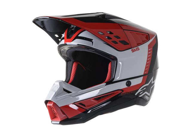 Alpinestars MX22 SM5 Beam Helmet Black Grey Red