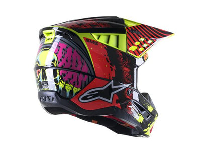 ALPINESTARS MX23 SM5 SOLAR FLARE HELMET GLOSS BLACK RED FLURO YELLOW