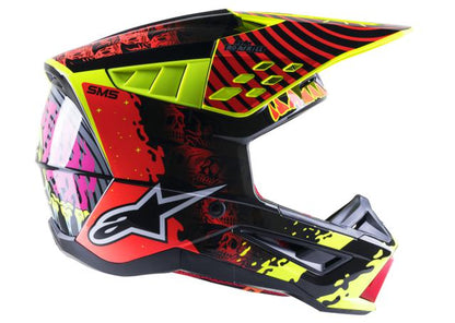 ALPINESTARS MX23 SM5 SOLAR FLARE HELMET GLOSS BLACK RED FLURO YELLOW