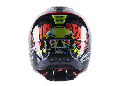 ALPINESTARS MX23 SM5 SOLAR FLARE HELMET GLOSS BLACK BLUE FLURO RED