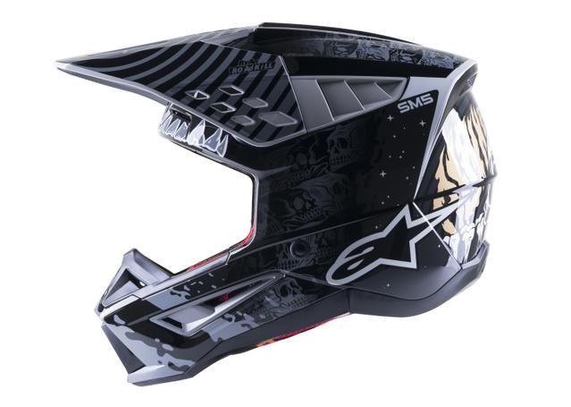 ALPINESTARS MX23 SM5 SOLAR FLARE HELMET GLOSS BLACK GREY COLD