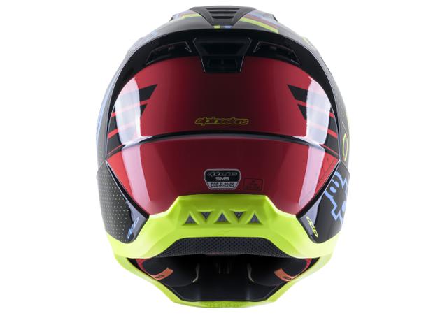 ALPINESTARS MX23 SM5 ACTION HELMET GLOSS BLACK BLUE FLURO YELLOW