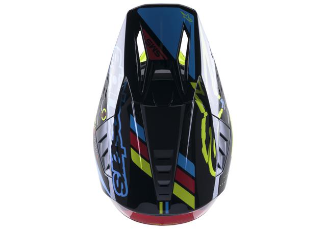 ALPINESTARS MX23 SM5 ACTION HELMET GLOSS BLACK BLUE FLURO YELLOW