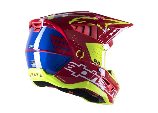 ALPINESTARS MX23 SM5 ACTION HELMET GLOSS RED WHITE FLURO YELLOW