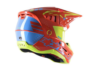 ALPINESTARS MX23 SM5 ACTION HELMET GLOSS FLURO ORANGE CYAN YELLOW