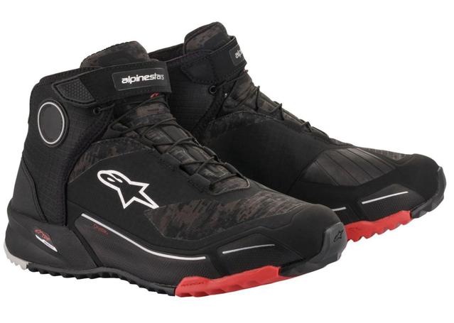 ALPINESTARS CRX DRYSTAR RIDING SHOES BLACK CAMO RED